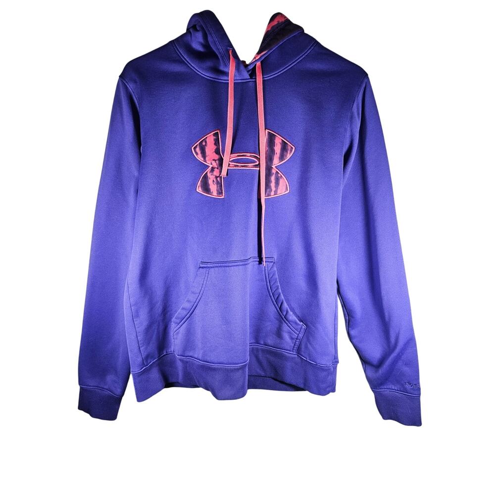 Under Armour UA Storm Pullover Hoodie Sweatshirt‎ Girls Size M Purple Tie Dye